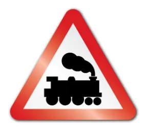 Train - Level crossing No barrier symbol