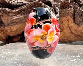 Tropical Bliss Pink Floral Lampwork Focal Bead SRA