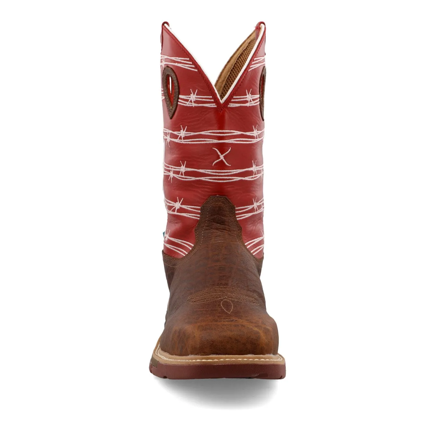 Twisted X Men's Distressed Saddle & Ruby Western Work Boot MXBNW01