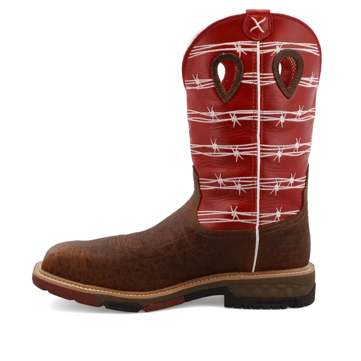 Twisted X Men's Distressed Saddle & Ruby Western Work Boot MXBNW01