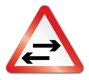 Two way traffic crossing symbol (Post/Fence Fix)