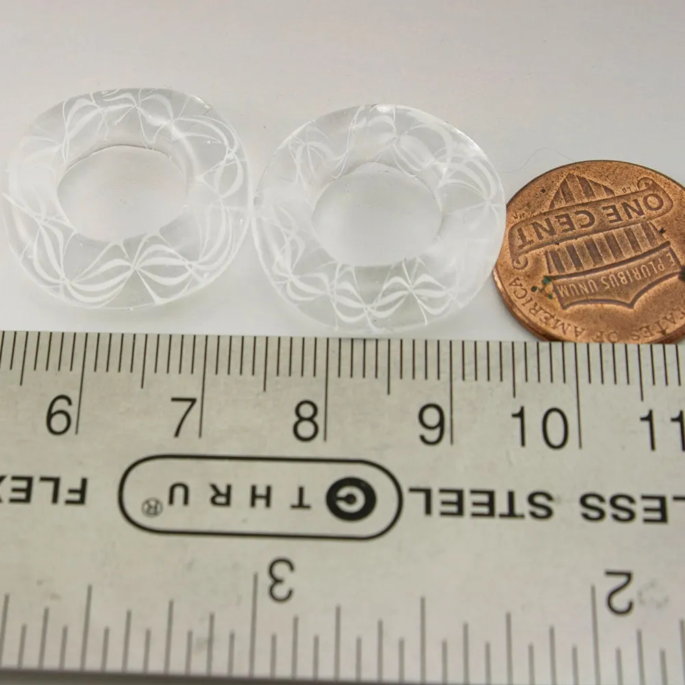 White and Clear Twist Circle Pair