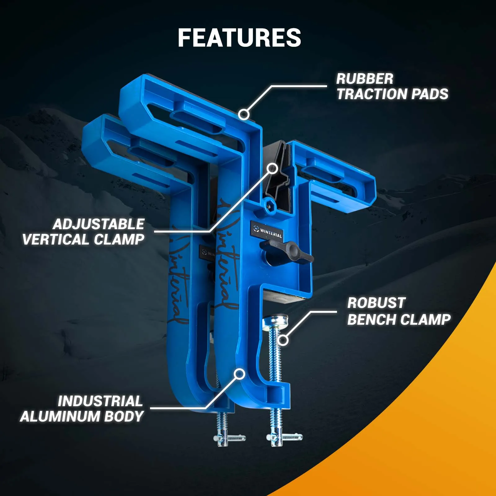 Winterial Ski and Snowboard Vise for Tuning, Repair and Waxing, Set of Two