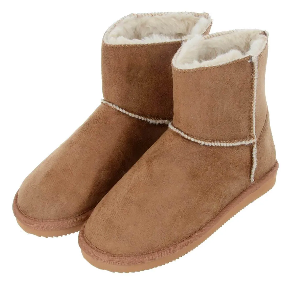 Womens Slipper Boot Luxury Microsuede Cosy Faux Fur Lining